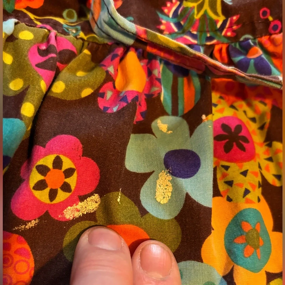 Kids Floral Apron Small Colorful Retro Cooking Art Craft Apron - Picture 4 of 4